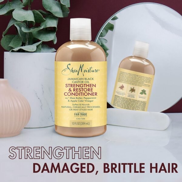 SheaMoisture Conditioner 100% Pure Jamaican Black Castor Oil to Intensely Smooth and Nourish Hair with Shea Butter, Peppermint and Apple Cider Vinegar 13 oz - Image 11
