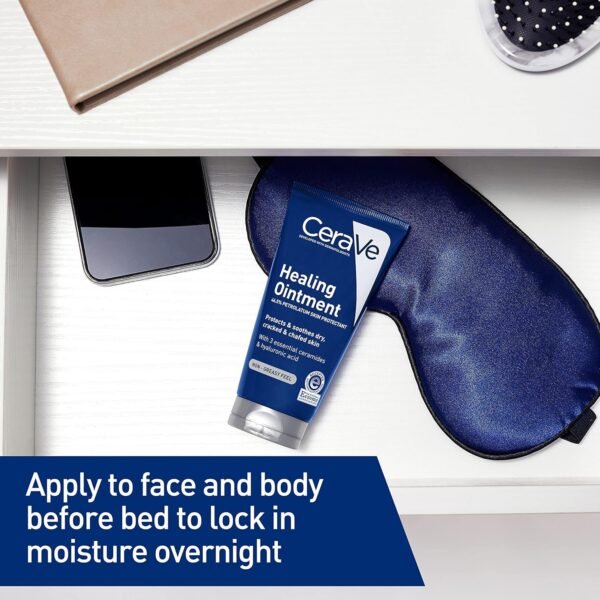 CeraVe Healing Ointment, Hydrating Skin Protectant With Petrolatum, Hyaluronic Acid & Ceramides, Face & Body Skin Barrier Repair For Cracked, Chafed, Dry Skin, Fragrance Free & Lanolin Free, 3 Oz - Image 4