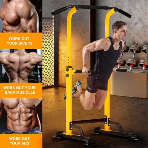 DlandHome Pull Up Bar, Power Tower Dip Bar, Pull Up Bar Free Standing with 10 Levels Adjustable Height for Home Gym Workout Equipment, Strength Training Fitness - Image 7