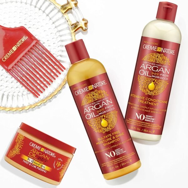 Creme of Nature, Argan Oil for Hair, Intensive Conditioning Treatment, Argan Oil of Morocco, Moisturizing Hair Care, 12 Fl Oz - Image 9