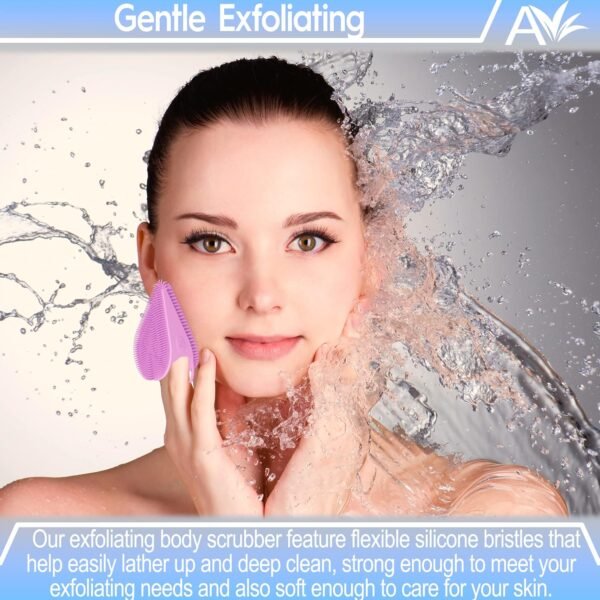 Avilana Silicone Face Scrubber- Dual Sided Manual Facial Cleansing Brush -Face Scrubber and Exfoliator- Deep Cleansing for All Skin Type (Gray) - Image 8