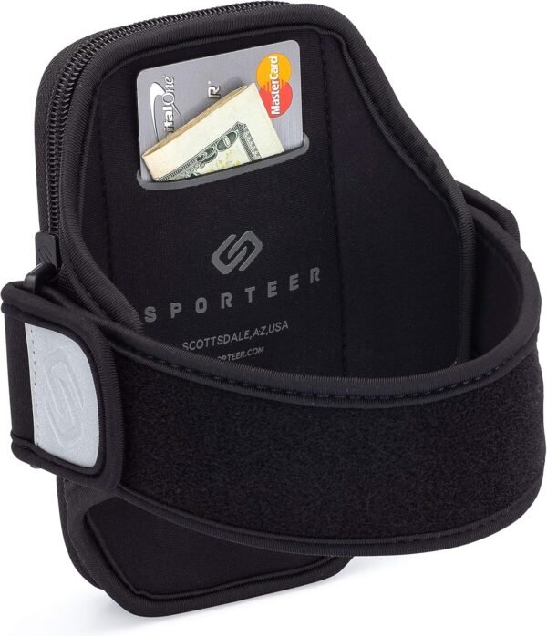 Sporteer Velocity V7 Running Armband - Compatible with iPhone 16, 16 Pro, 15, 15 Pro, 14, 14 Pro, iPhone13/13Pro, Galaxy S25, S24, S23, S22 5G, Google Pixel, and Many More Mobile Phones - Fits Cases - Image 6