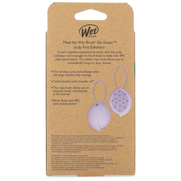 Wet Brush Go Green Scalp First Exfoliator, Lavender Oil - Rope Hook To Hang In Shower - Spa-like Experience At Home - Exfoliate and Massage Scalp - Works On All Hair Types - Image 8
