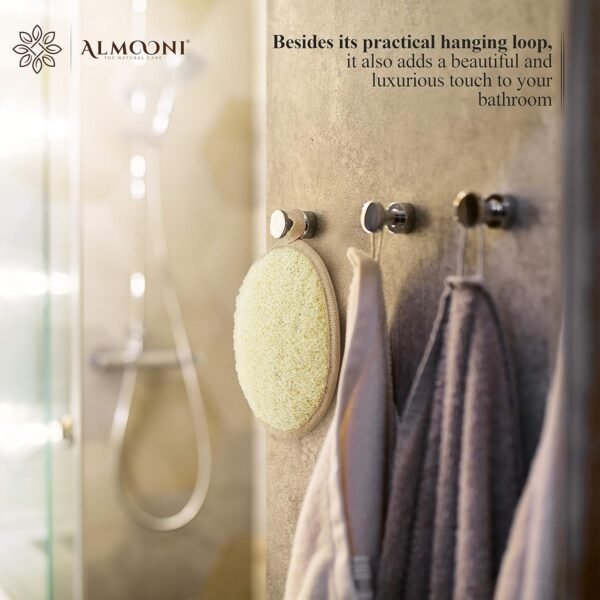 Almooni Natural Loofah Exfoliating Body Scrubber, Made with Natural Egyptian Shower Loofah Sponge, Bath Shower Loofah Sponge for Women and Men, for Face and Body That Gets You Clean - 2 Count (1 Pack) - Image 6