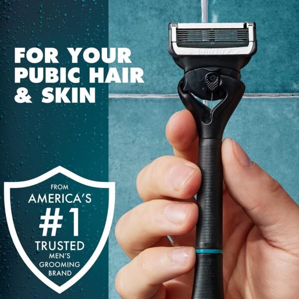 Gillette Intimate Manscape Razor, Men’s Pubic Razor, Gentle and Easy to Use, Designed For Pubic Hair, 1 Razor Handle, 2 Razor Blade Refills, Manscaping Body Razor, Mens Razor - Image 7