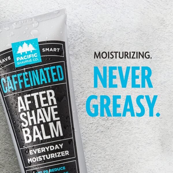 Pacific Shaving Company Caffeinated Aftershave, Men's Grooming Product - Antioxidant Daily Face Lotion + After Shave - Soothing Aloe & Spearmint Post Shave Balm for Sensitive Skin (3.4 Oz) - Image 5