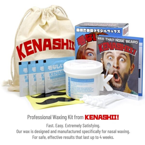 KENASHII Nose Wax Kit | 100 g Wax, 24 Applicators | Hair Removal Kit for Men and Women | Includes Balm Wipes and Mustache Guards | Lasts up to 5 Weeks - Image 8
