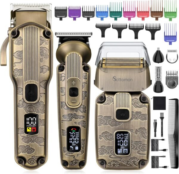 Beard Trimmer Kit Hair Clipper Set Professional Hair Trimmer Electric Foil Shaver Razor for Men Haircutting Machine for Barber Clippers and Trimmers Grooming Kit Nose Body Hair Trimmer - Image 2