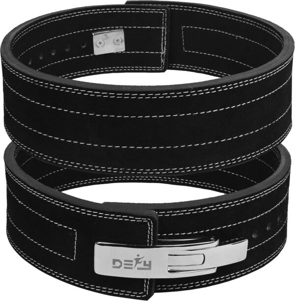 DEFY Weightlifting Lever Belt – 4” Wide Powerlifting Strongman Gym Belt for Men & Women – 10MM Lever Belt for Lower Back Support, Workout, Deadlift & IPF Bodybuilding - Image 3