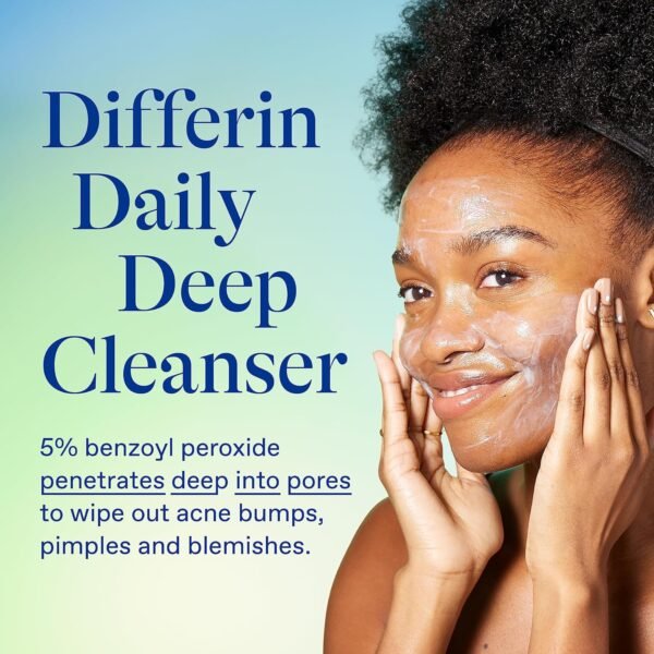 Differin Acne Skin Care Kit, Differin Gel Retinoid Acne Treatment for Face with 0.1% Adapalene & 5% Benzoyl Peroxide Face Wash & Body Wash, Designed for Pimple and Acne Prone Skin - Image 5