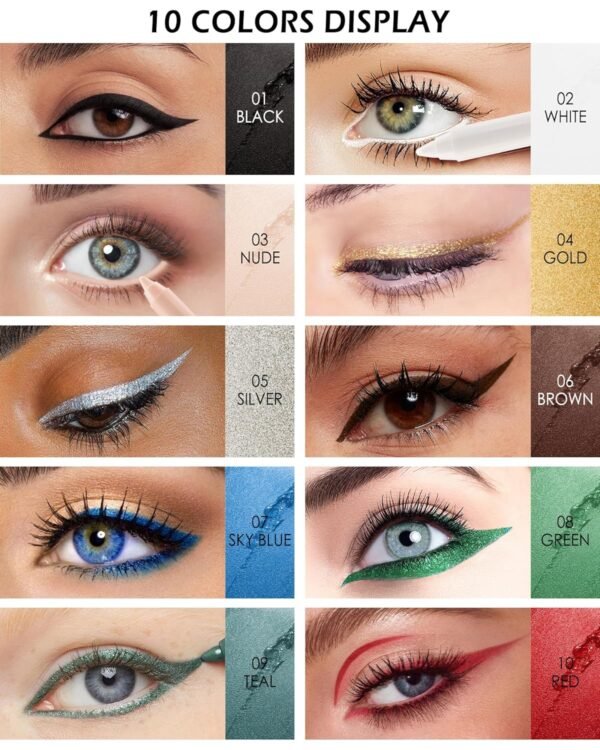 Brown Gel Eyeliner Pencil, Sharpenable Eye Liner Waterproof Smudge proof Long Lasting, Matte Gel Cream Smooth Texture, Intense Color Waterline Eyeliner Pen Makeup with Sharpener, Delineador De Ojos-06 - Image 7