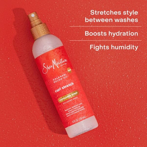 SheaMoisture Curl Stretch Refresher Spray Kalahari Melon Oil and Marula Oil Between Wash Style Stretcher Boosts Hydration, Fights Humidity and Frizz with Hyaluronic Serum 8 Fl Oz - Image 4