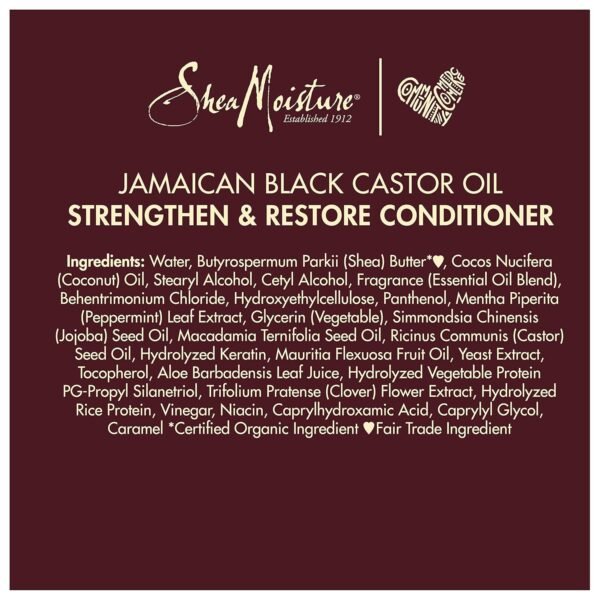 SheaMoisture Conditioner 100% Pure Jamaican Black Castor Oil to Intensely Smooth and Nourish Hair with Shea Butter, Peppermint and Apple Cider Vinegar 13 oz - Image 13