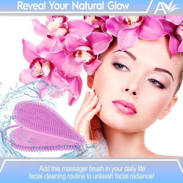 Avilana Silicone Face Scrubber- Dual Sided Manual Facial Cleansing Brush -Face Scrubber and Exfoliator- Deep Cleansing for All Skin Type (Gray) - Image 7