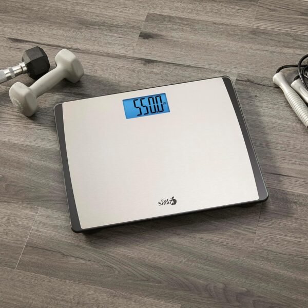 Eat Smart Precision 550 Pound Extra-High Capacity Digital Bathroom Scale for Body Weight with Extra-Wide Platform, Stainless Steel - Image 6