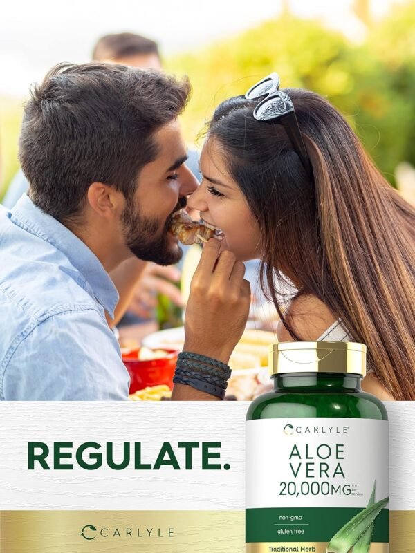 Carlyle Aloe Vera Softgel Capsules 20,000mg | 300 Count | Aloe Vera Gel Supplement | Non-GMO, Gluten Free - Image 7
