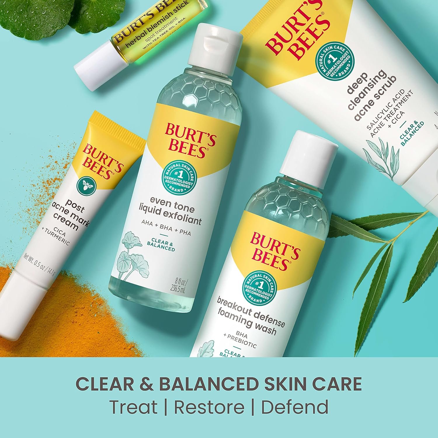Burt’s Bees Clear and Balanced Herbal Blemish Stick, On the Go Acne Treatment, Unclogs Pores, Use in Skincare Regime, Pack of 12, Pack May Vary - Image 6
