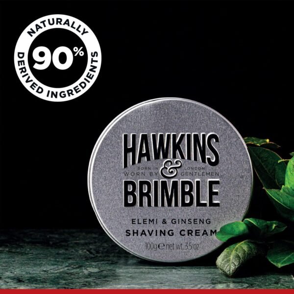 Hawkins & Brimble - Shaving Cream for Men, 100g - Luxurious Shaving Cream for Sensitive Skin and Nourishing - Smooth Finish Shave for Men without Animal Testing - Signature Elemi & Ginseng Fragrance - Image 3
